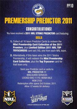 2011 NRL Strike - Premiership Predictors 2011 #PP10 Parramatta Eels Back